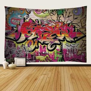 Graffiti Print Wall Tapestry (W)230cm X (H)180cm